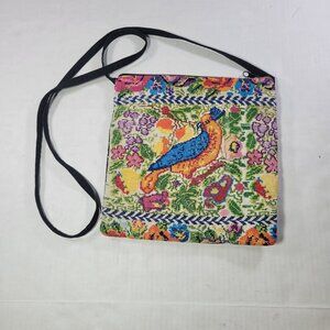 El Huarache Handcrafted Cotton Colorful Bird Design Crossbody Bag